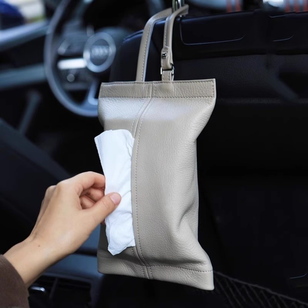 Interior Design Type - プレミアムな壁掛けデザインのフェイスタオル収納バッグ 多機能壁掛け車用ティッシュボックス 車内ティッシュカバー 車のシートエリア用