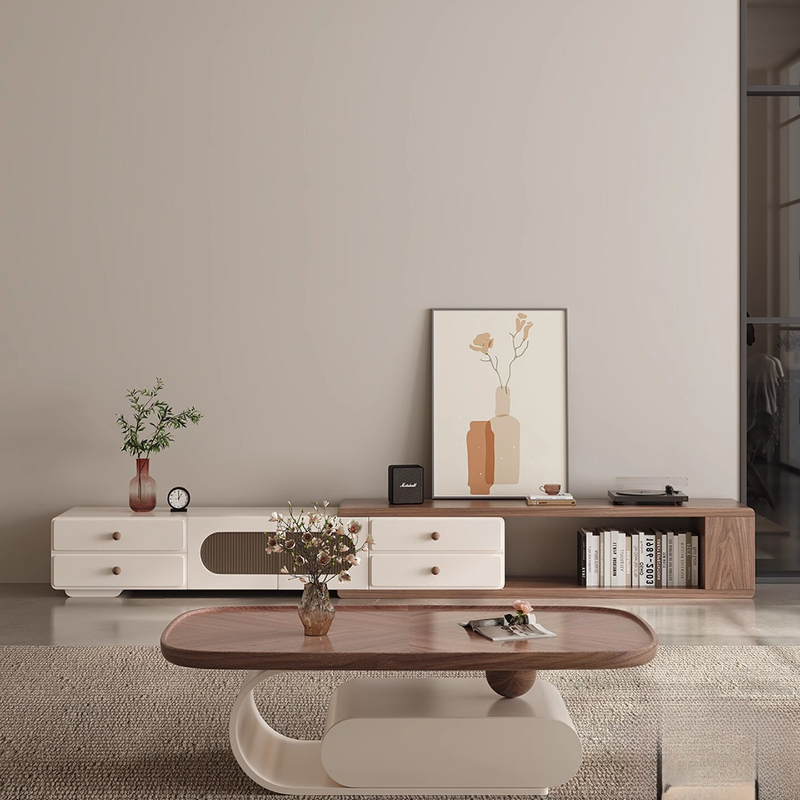 Interior Design White And Wood - インテリア リビングルーム テレビキャビネット ホワイト 北欧風 テレビキャビネット