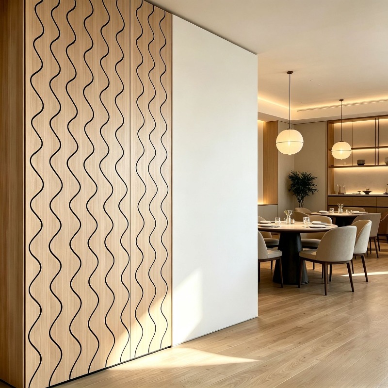 Wall Panel 3D Texture - PVC木目調スラットウォールパネル 自己粘着壁紙 3Dテクスチャード溝付きウォールステッカー 防水 テレビ背景 ホームデコレーション