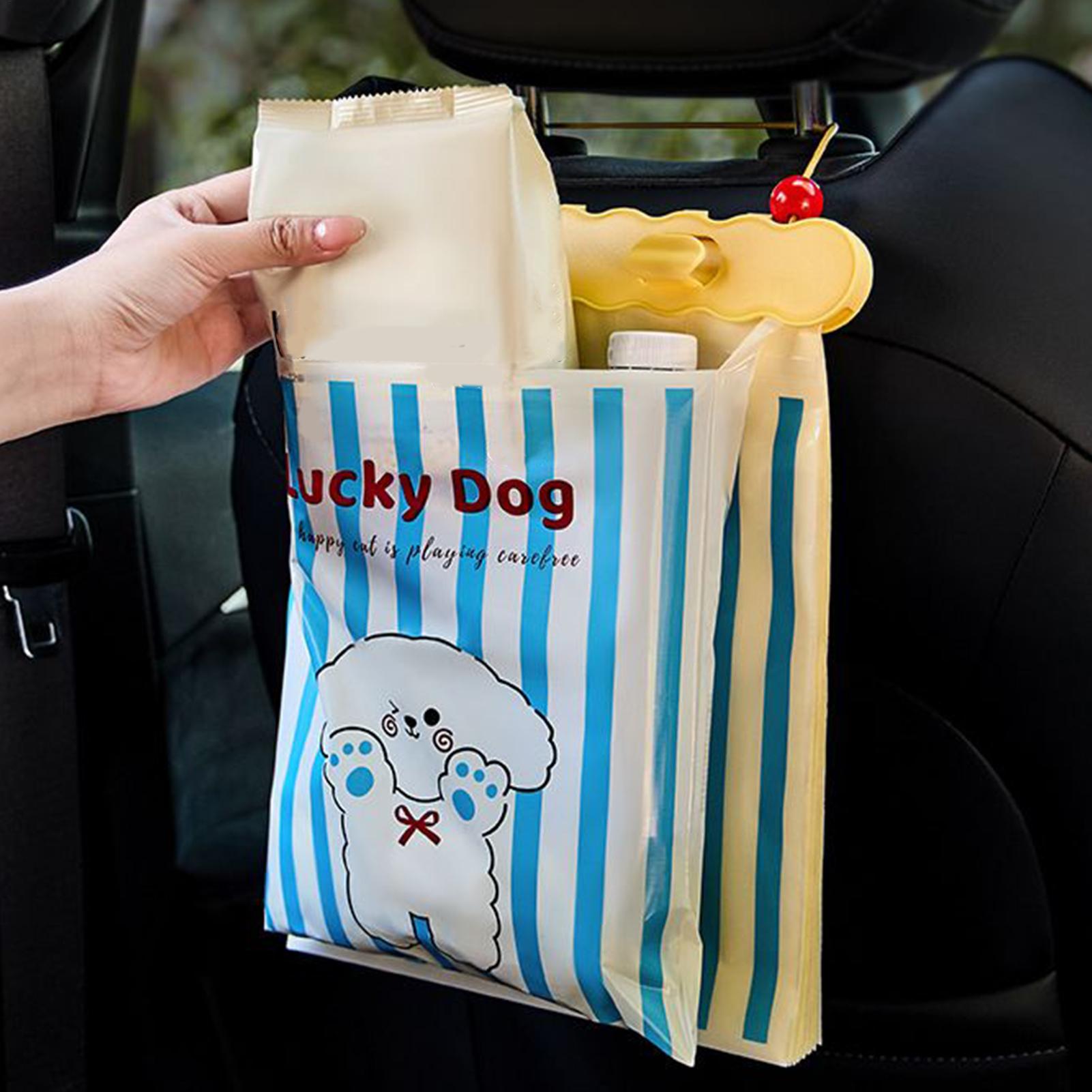 Interior Design Type - 車用ゴミ袋 20枚入り 後部座席用ゴミ袋 犬デザイン 漏れ防止ゴミ袋 SUV