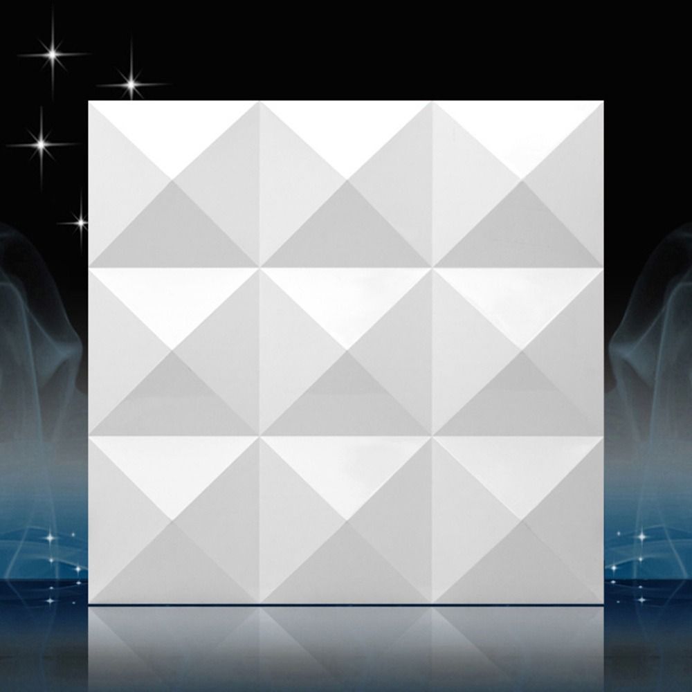 Wall Panel 3D Texture - ホワイト3Dウォールパネル 50*50cm エンボス加工 フォト背景ボード 立体幾何学模様