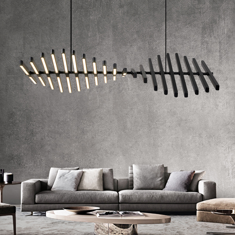 フィッシュボーンシャンデリア 北欧風 LED 長方形照明 レ - Interior Design Meeting Room のレビューと価格