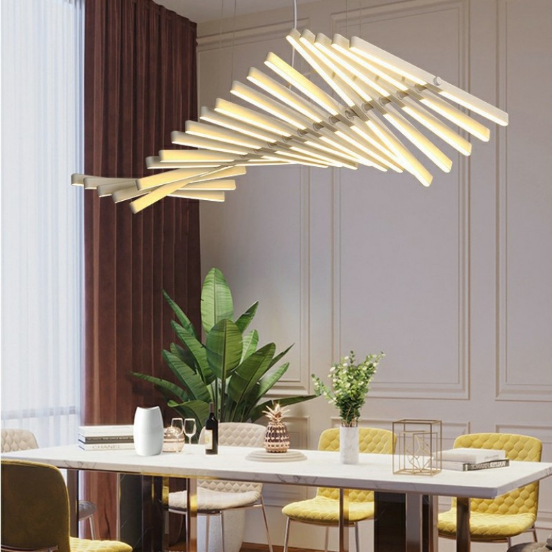 フィッシュボーンシャンデリア 北欧風 LED 長方形照明 レ - Interior Design Meeting Room のレビューと価格