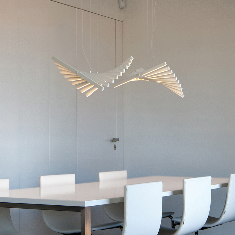 フィッシュボーンシャンデリア 北欧風 LED 長方形照明 レ - Interior Design Meeting Room のレビューと価格