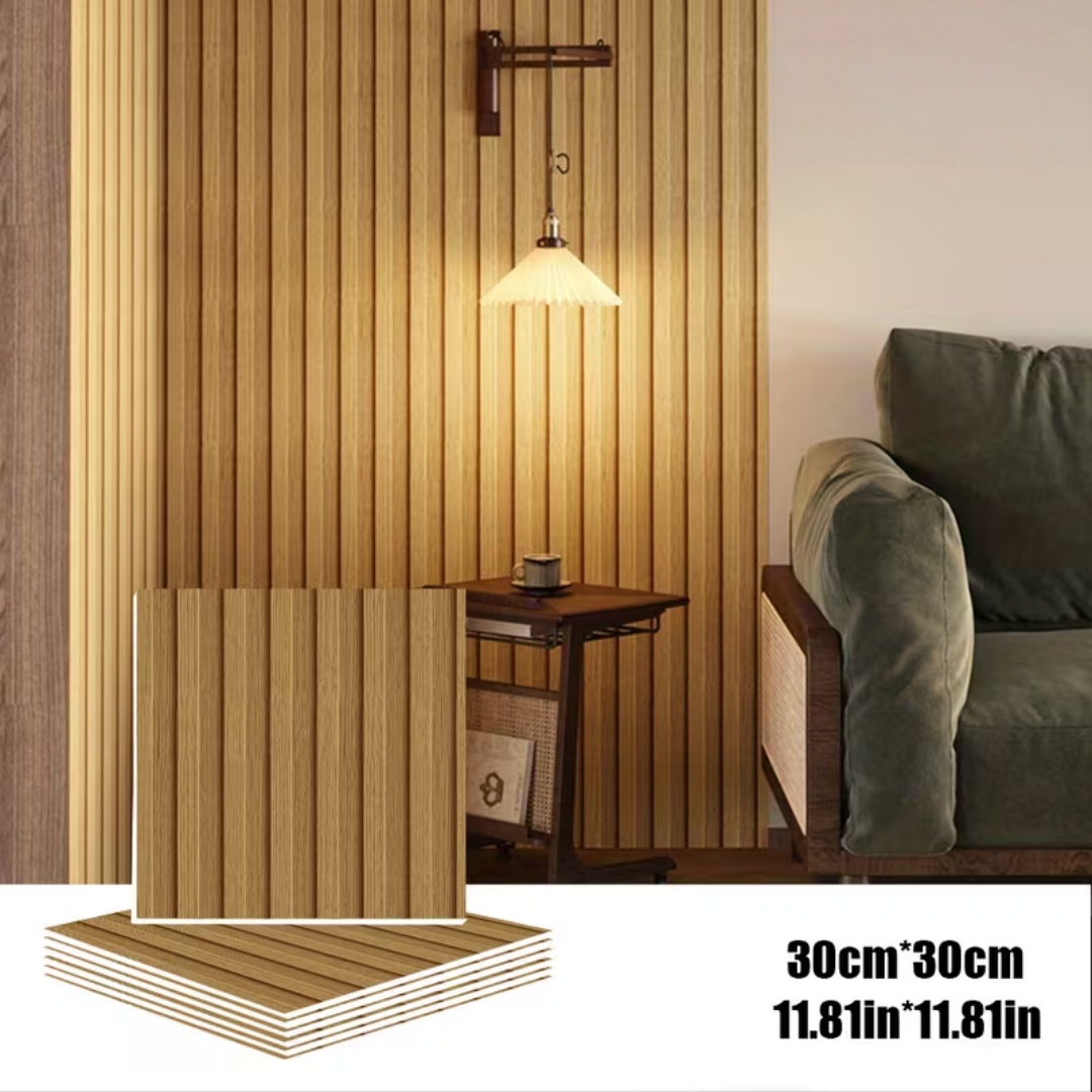 2D自己粘着性PVC木目調ピール＆スティックパネル、リアルな - Wall Panel 3D Texture のレビューと価格