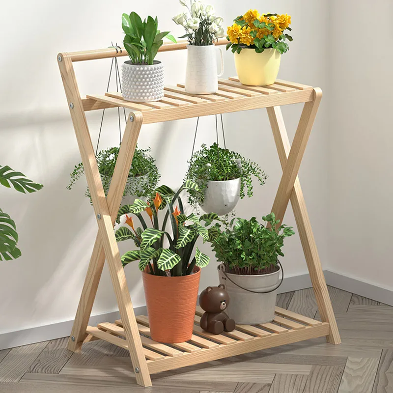 バルコニー用フラワーシェルフ、植物棚、フロアタイプ、木製デザ - Interior Design Type のレビューと価格