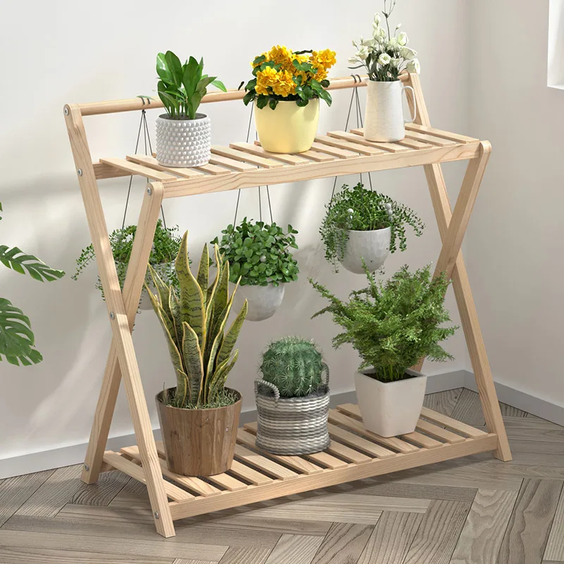 バルコニー用フラワーシェルフ、植物棚、フロアタイプ、木製デザ - Interior Design Type のレビューと価格
