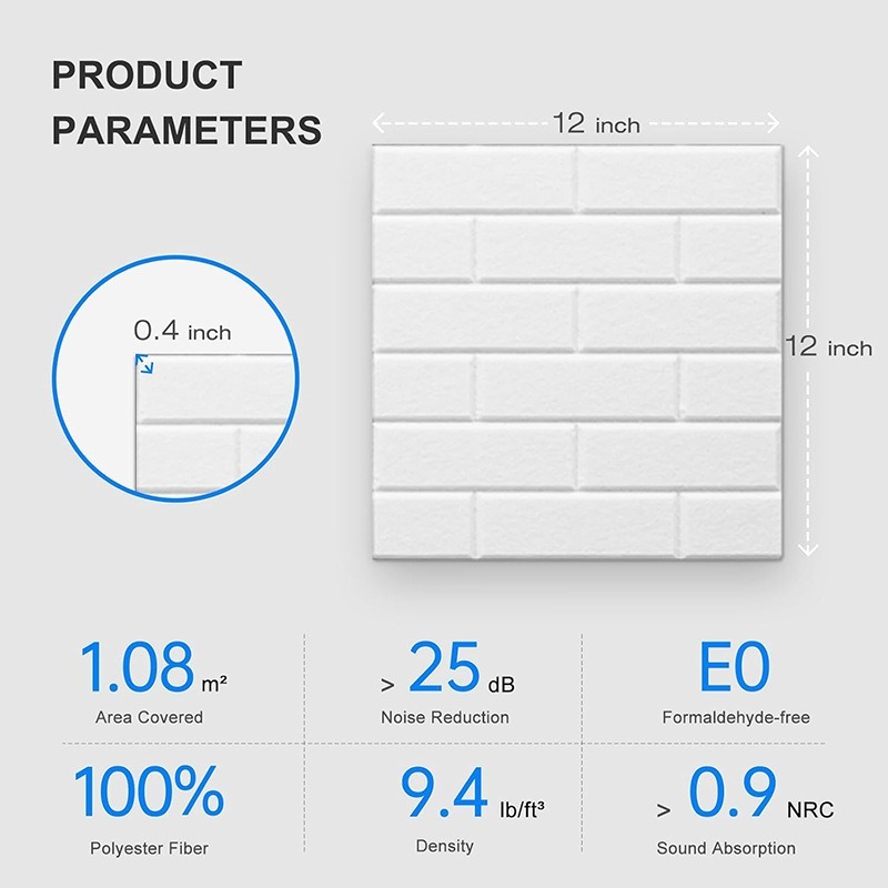 高密度吸音フォームボード、音響壁パネル、吸音レンガテクスチャ - Wall Panel 3D Texture のレビューと価格