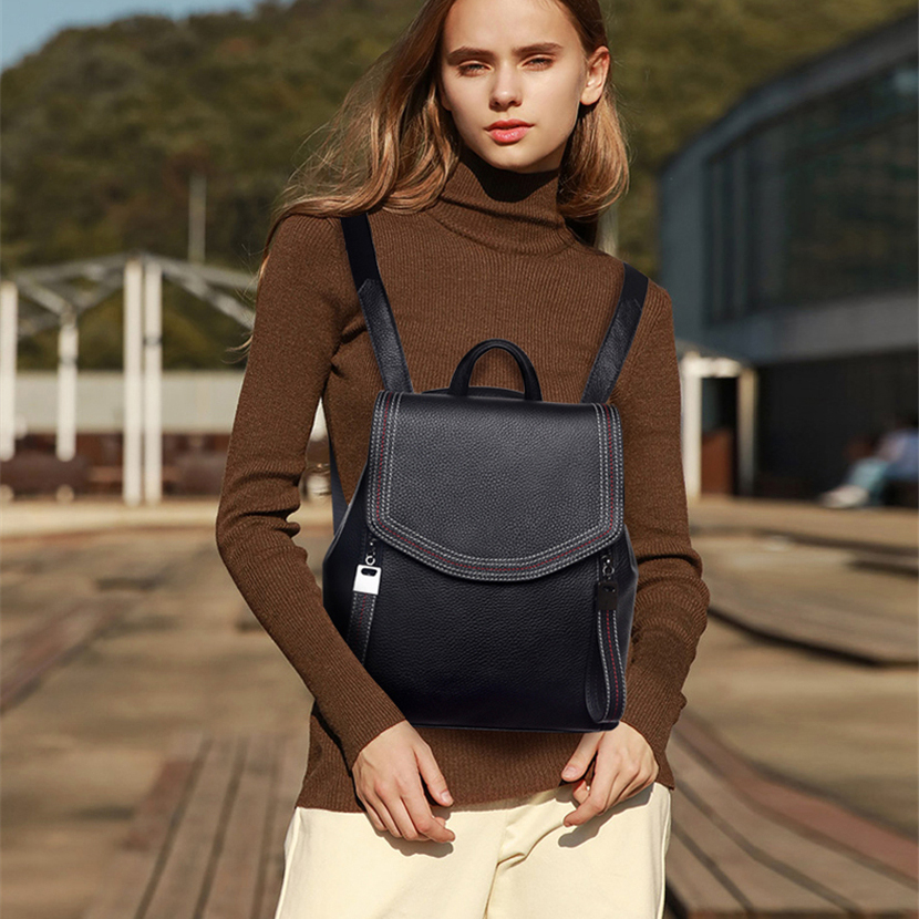 ファッション糸の女性バックパックデザイナー本革バックパック女 - Interior Design Women のレビューと価格