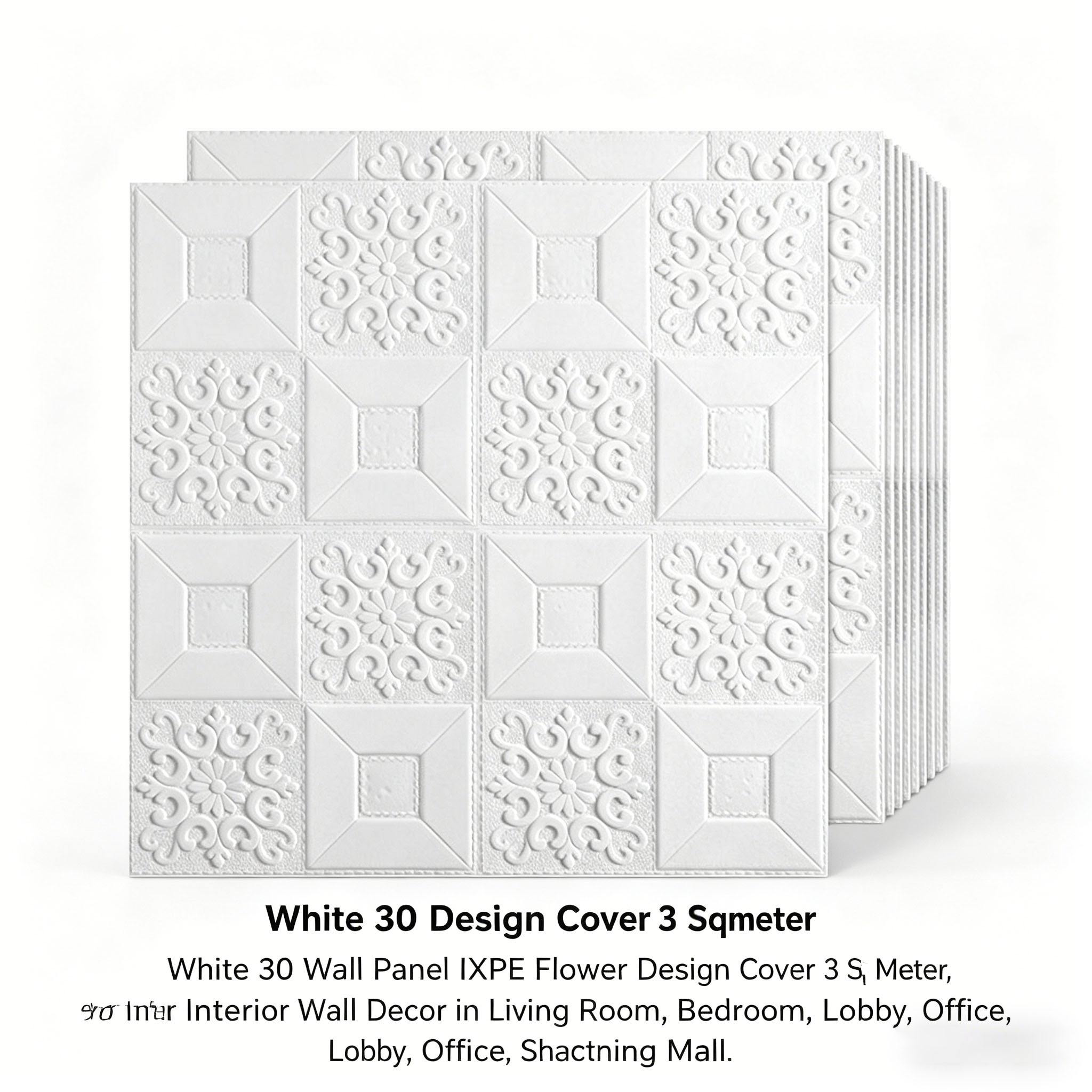 1～10パック 3Dウォールパネル 12インチ ホワイト 自 - Wall Panel 3D Texture のレビューと価格