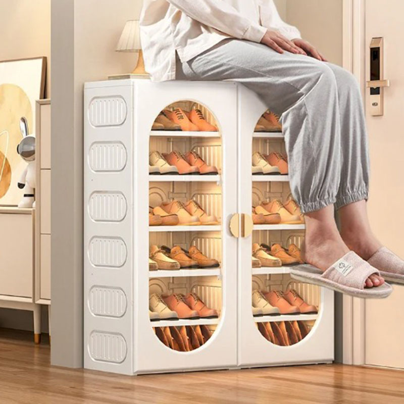 インテリアファッションシューズキャビネット美的オーガナイザー - Interior Design White And Wood のレビューと価格