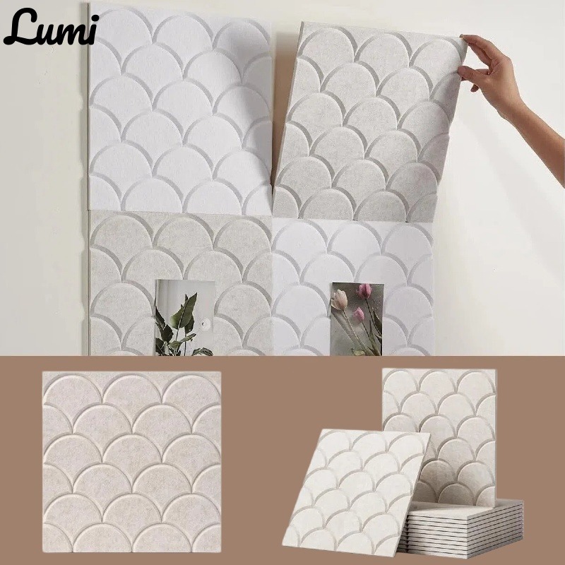 正方形の防音壁板 魚鱗テクスチャ 自己粘着式吸音パネル 遮音 - Wall Panel 3D Texture のレビューと価格
