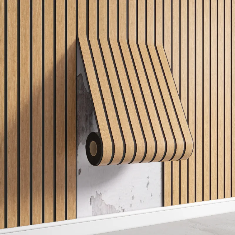 1ロール3D木製スラットウォールパネルピールアンドスティック - Wall Panel 3D Texture のレビューと価格