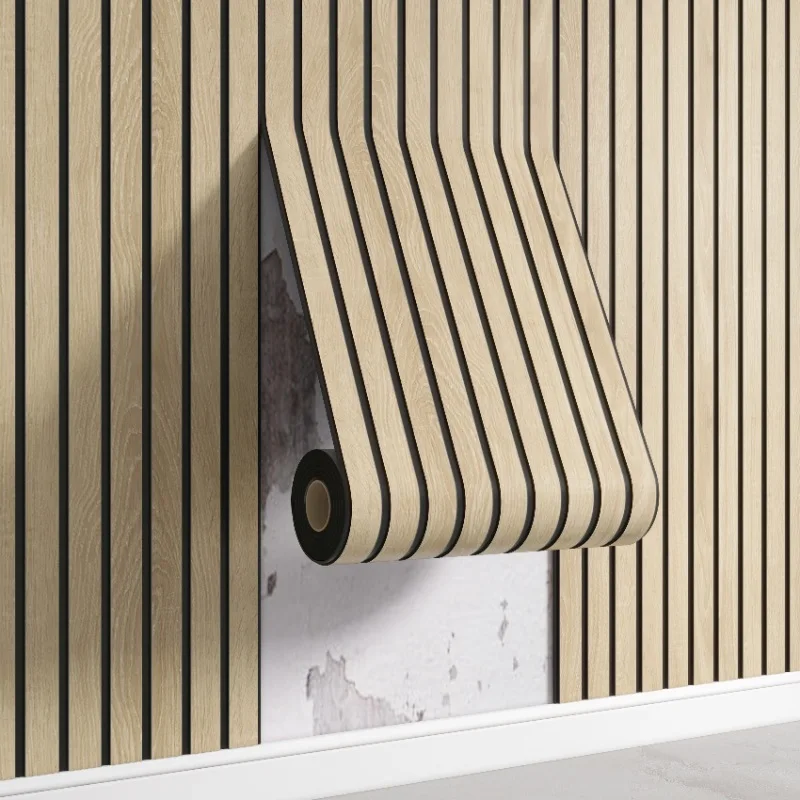 1ロール3D木製スラットウォールパネルピールアンドスティック - Wall Panel 3D Texture のレビューと価格