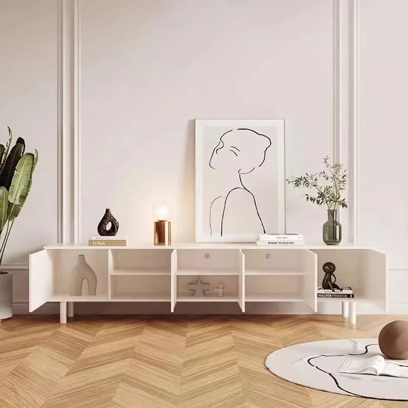 高級ホワイトテレビスタンド エレガントな収納 シンプルなディ - Interior Design White And Wood のレビューと価格