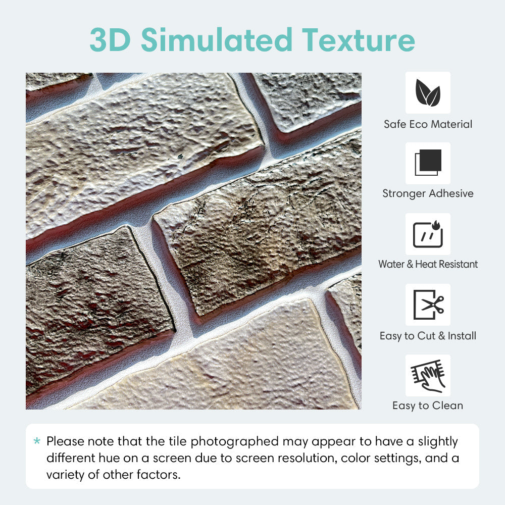 10 個 3D フェイクレンガピールアンドスティックバックス - Wall Panel 3D Texture のレビューと価格
