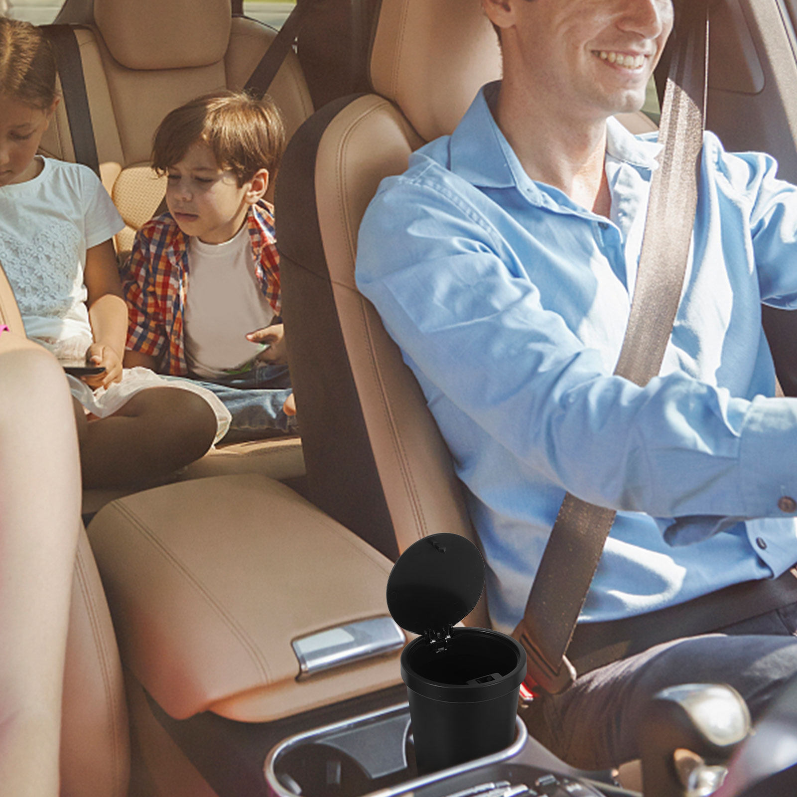 車用ゴミ箱 ポータブルミニゴミ容器 蓋付き エレガントでスタ - Interior Design Type のレビューと価格