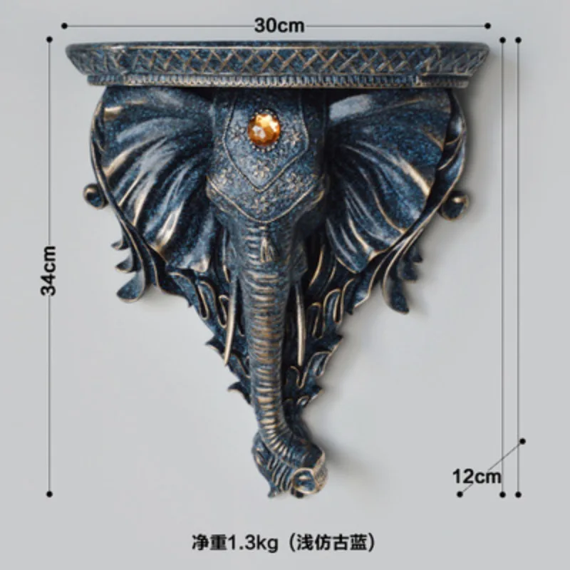 3D 象の壁装飾 フローティング棚付き クリエイティブ収納ボ - Interior Design Type のレビューと価格