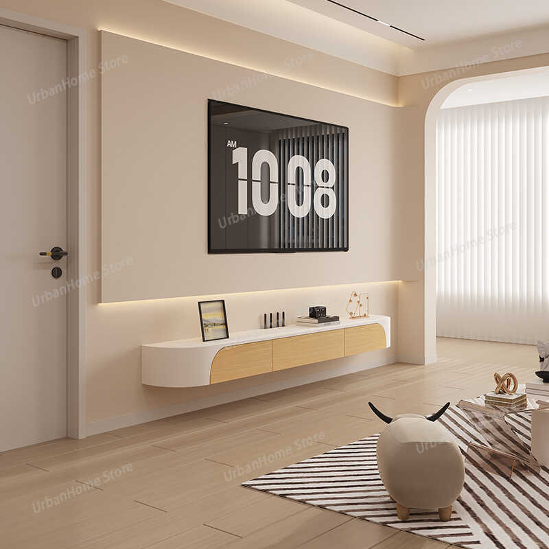ベンチベッドルームホワイトテレビキャビネットインテリアモバイ - Interior Design White And Wood のレビューと価格