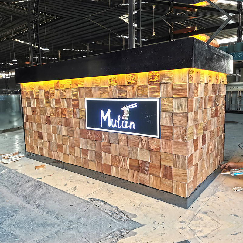 壁仕切り用粘着壁紙 再生チーク材モザイクパネル 風化仕上げ  - Wall Panel 3D Texture のレビューと価格