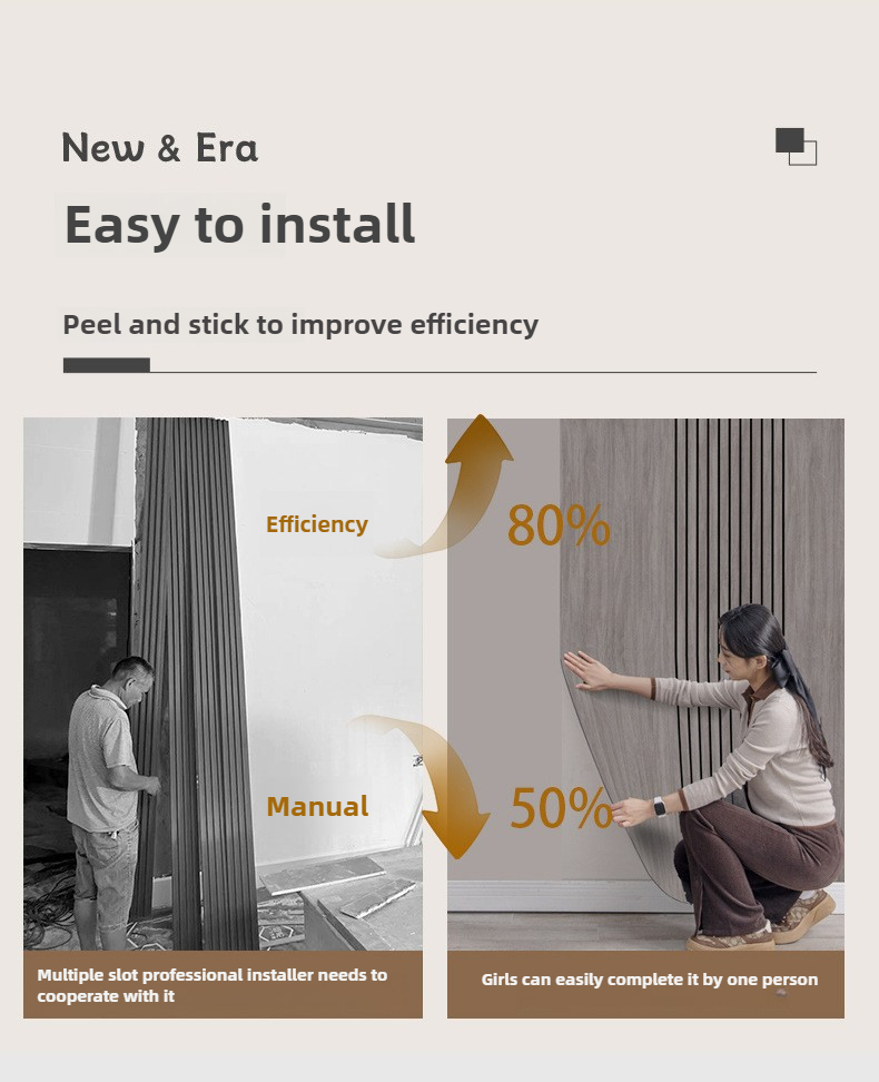 質感のある3D壁パネル 木目調 防水 - ホームリビングルー - Wall Panel 3D Texture のレビューと価格