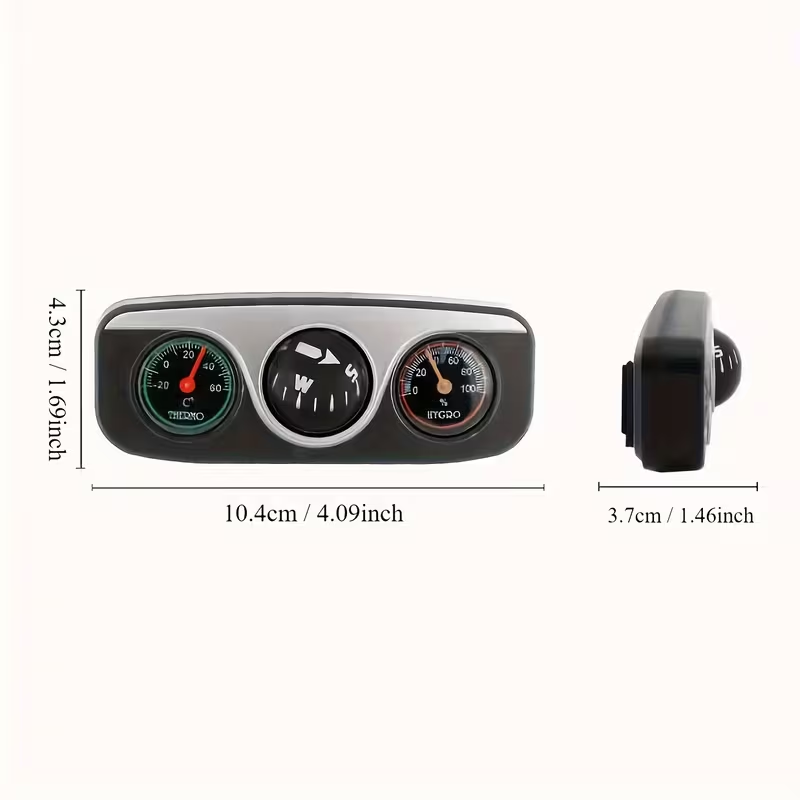 TRALOW 3-in-1 コンパス、温度計＆湿度計 車のダ - Interior Design Type のレビューと価格