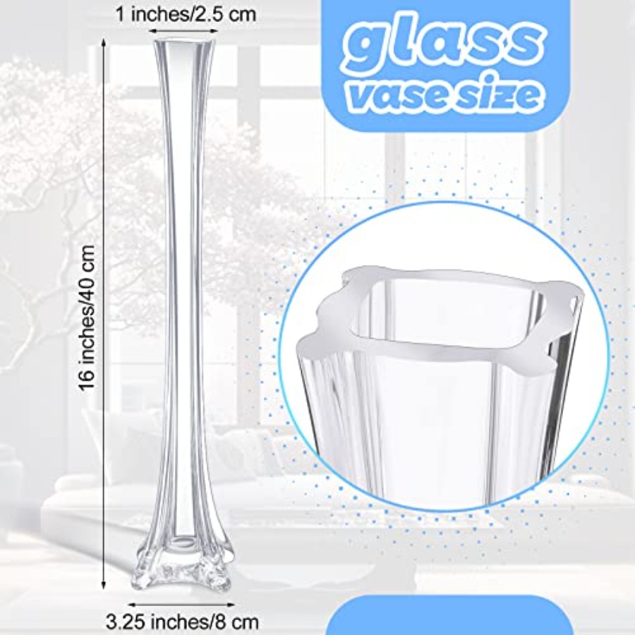 ウェディングセンターピース用花瓶：12個入り透明ガラス製16 - Fluted Vase Tall のレビューと価格