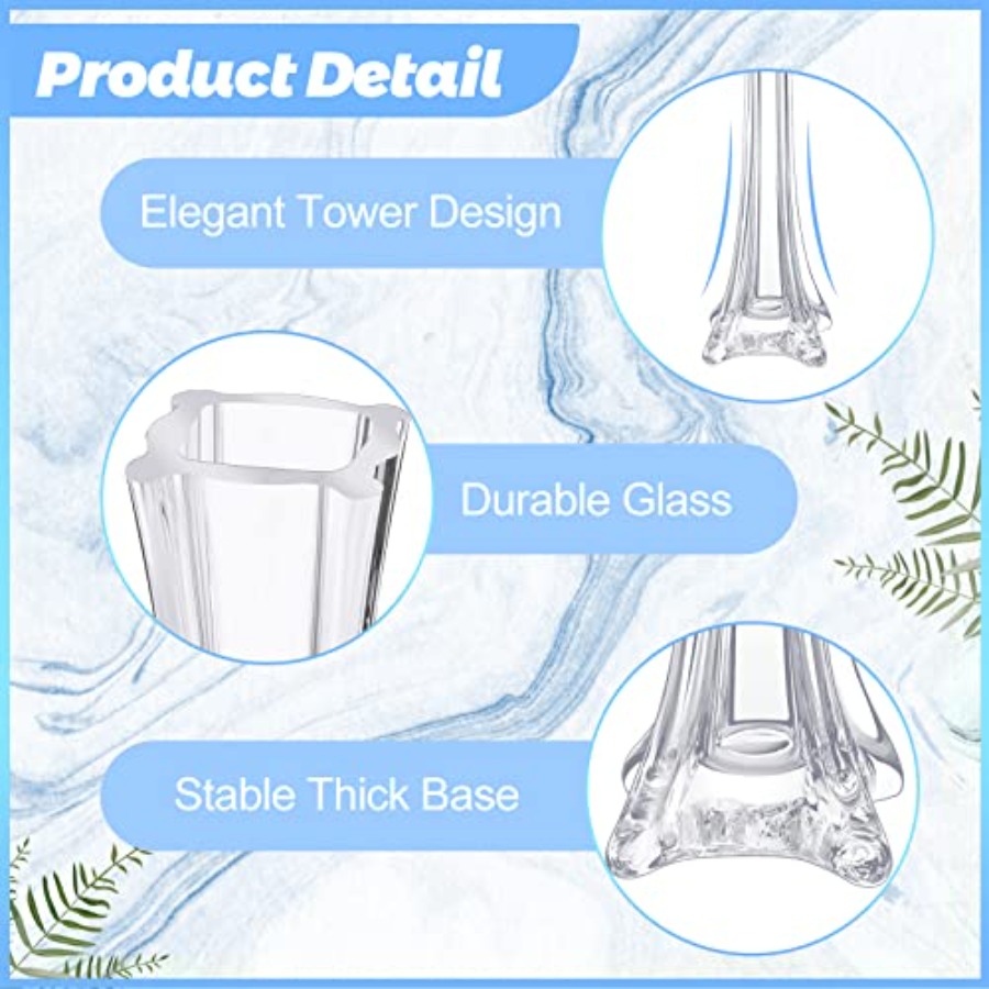 ウェディングセンターピース用花瓶：12個入り透明ガラス製16 - Fluted Vase Tall のレビューと価格